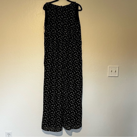 NWT Roz & Ali Polka Dot Wide Leg Ruffle Neck Jumpsuit, plus size jumpsuit 14 - Picture 4 of 8